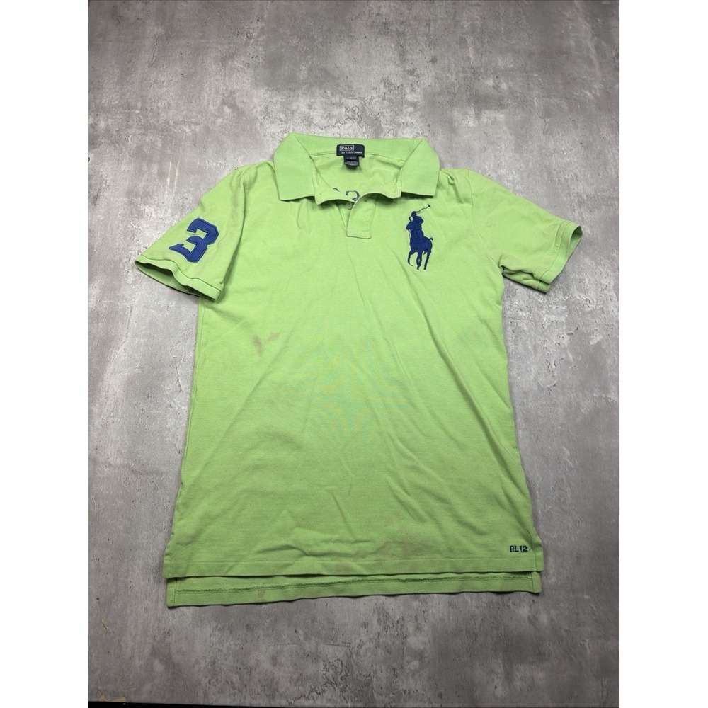 Vintage Ralph Lauren Big Pony Polo RL 12 #3 Youth XL (18-20) Green Back Hit